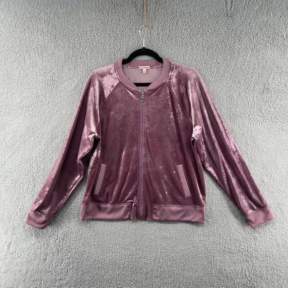 VTG Y2K Juicy Couture Lilac Shimmer Zip Up Velour Track Jacket - Picture 5 of 14